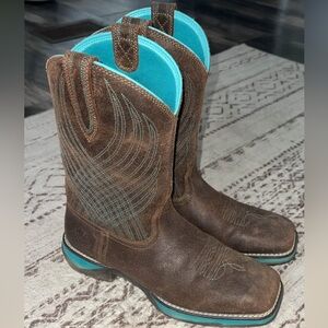 Ariat Brown and Turquoise Western Boots
